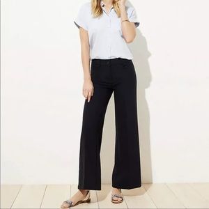 NWT LOFT Size 6 High Waist Wide Leg Pants Black